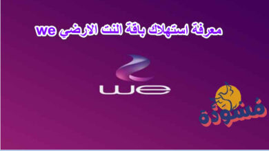 معرفة استهلاك باقة النت we الارضي